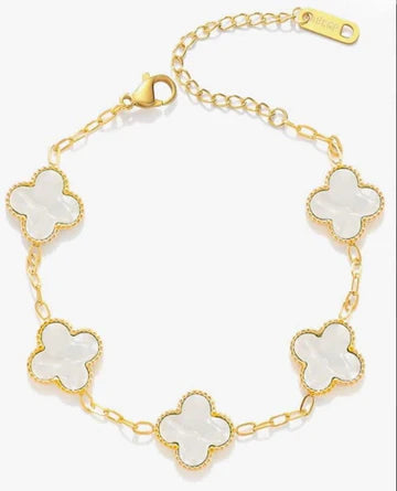 Clover Bracelet - White